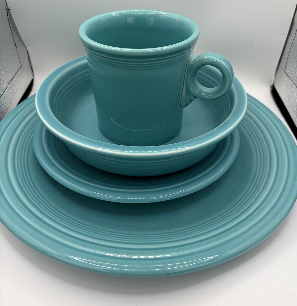 Fiesta Ware Place Setting Turquoise EUC